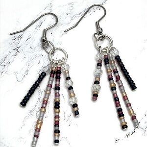 Four Tiered Seed Bead Earrings.